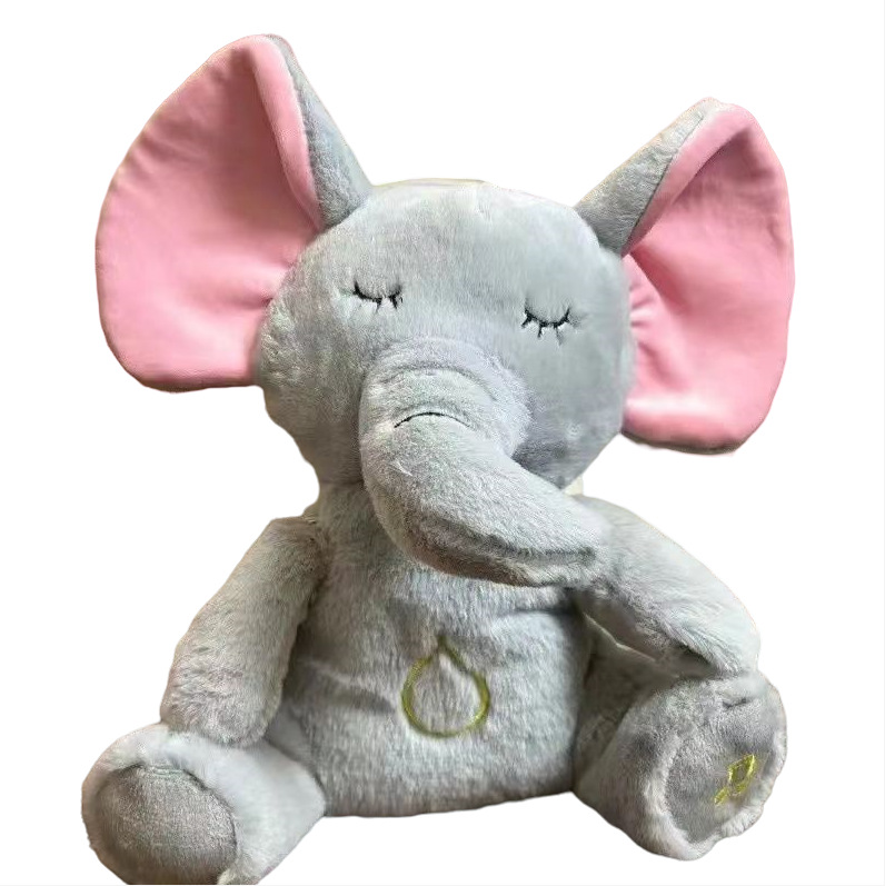 C&M Treasures baby soothing plush music toy with colorful animal design, soft fabric, and a small music box for calming babies.