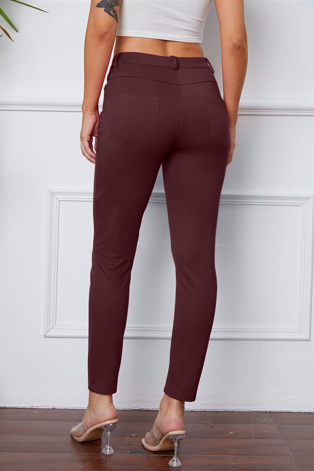 StretchyStitch Pants by Basic Bae, stylish black bottoms with a comfortable, stretchy fabric and tailored fit.