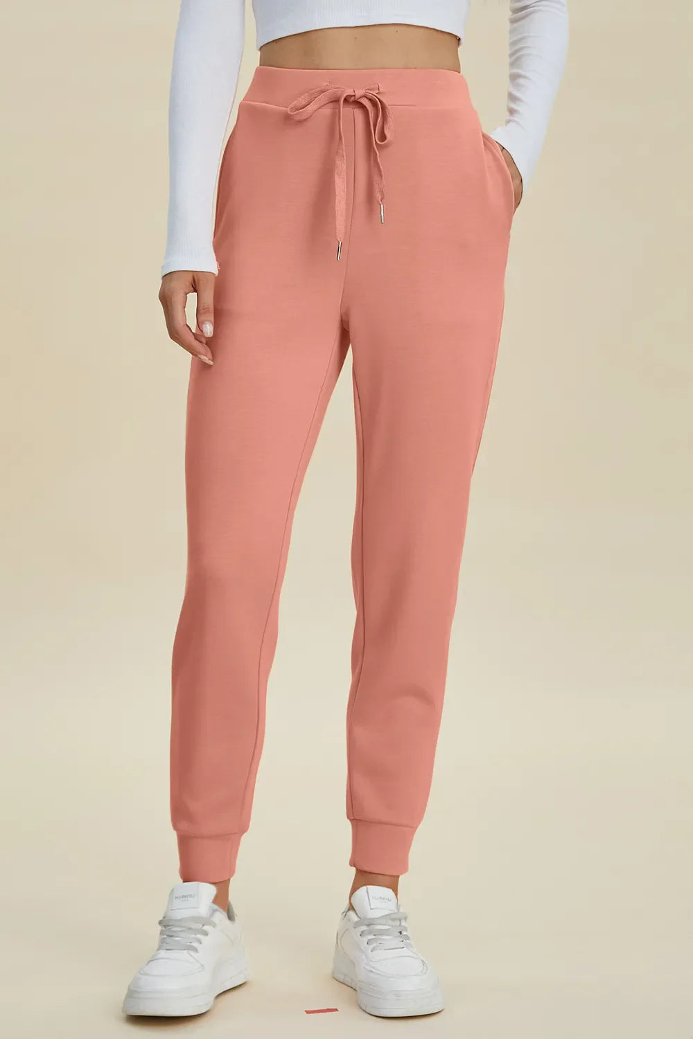 ShopBasicbae Basic Bae full size air scuba joggers, high waist, drawstring bottoms with a relaxed fit and durable fabric.