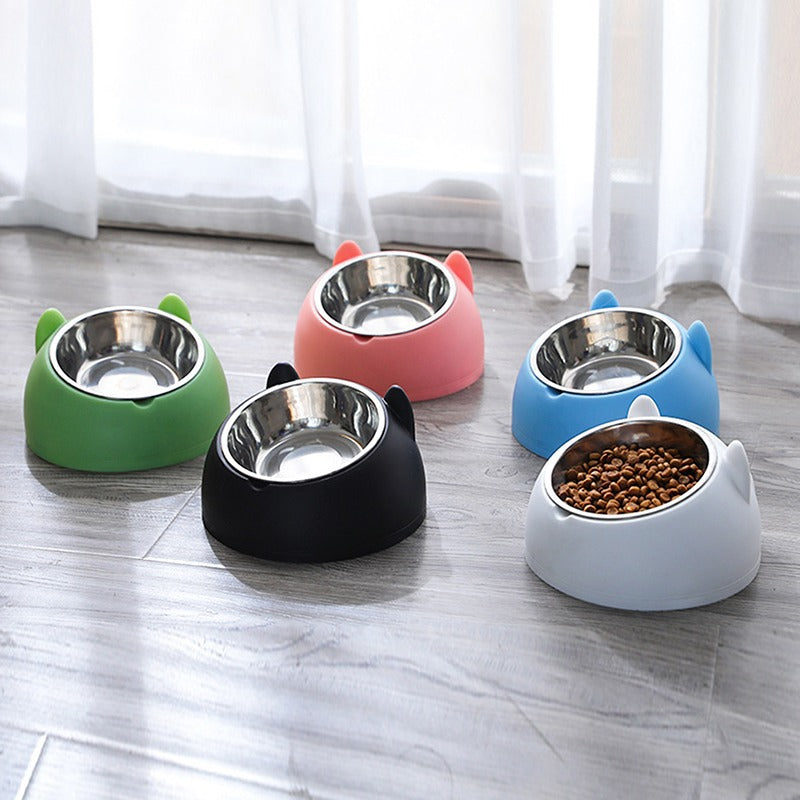 Ceramic cat bowl by C&M Treasures, round pet dish with a smooth finish, ideal for feeding cats.