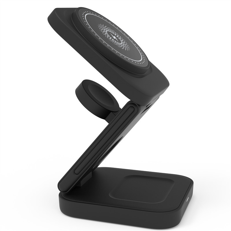 C&M treasures 3-in-1 foldable wireless charger with multiple device charging ports and compact design for convenience