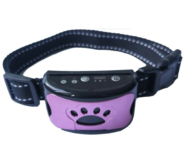 C&M Treasures ultrasonic anti-bark dog training collar with adjustable strap and electronic control for behavioral training