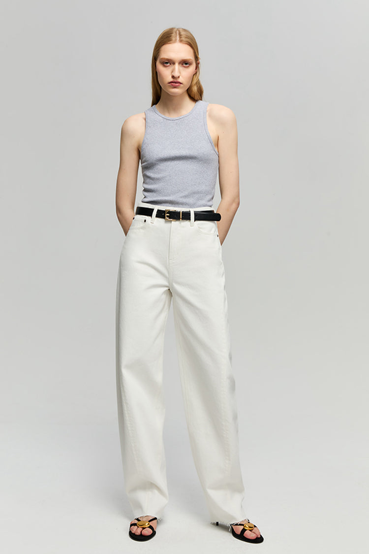 Hey Joanie Aero Tank HJ907 in soft fabric, showcasing its relaxed fit and stylish design on a neutral background.