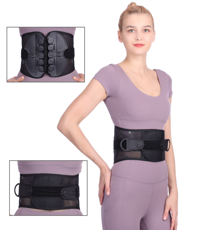 C&M Treasures double pull lumbar support belt showing adjustable straps and padded design for lower back pain relief.