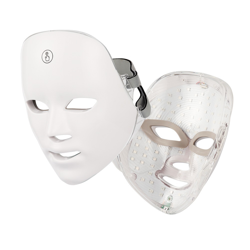 C&M Treasures LED therapy face mask for skin rejuvenation, featuring multiple colored LED lights for facial skincare treatment.