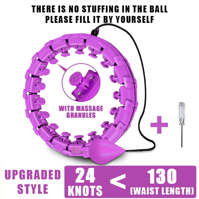 C&M treasures Smart Weighted Fit Hoop for exercise and fitness, showing the hoop with adjustable weights and bright colors.