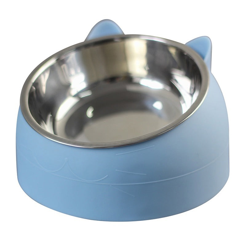 Ceramic cat bowl from C&M Treasures, round design with colorful patterns, suitable for feeding cats.