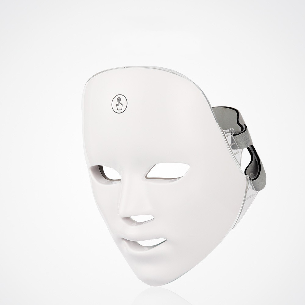 C&M Treasures LED Therapy Face Mask for skin rejuvenation with red and blue LED lights used for facial skincare.