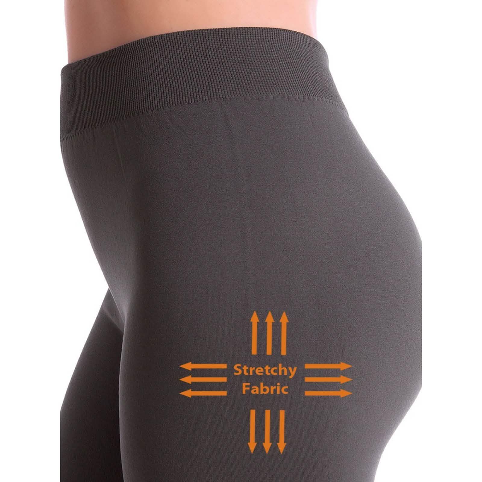 Five pairs of women's fleece-lined leggings in a 5-pack, comfortable winter bottoms from DailySale.