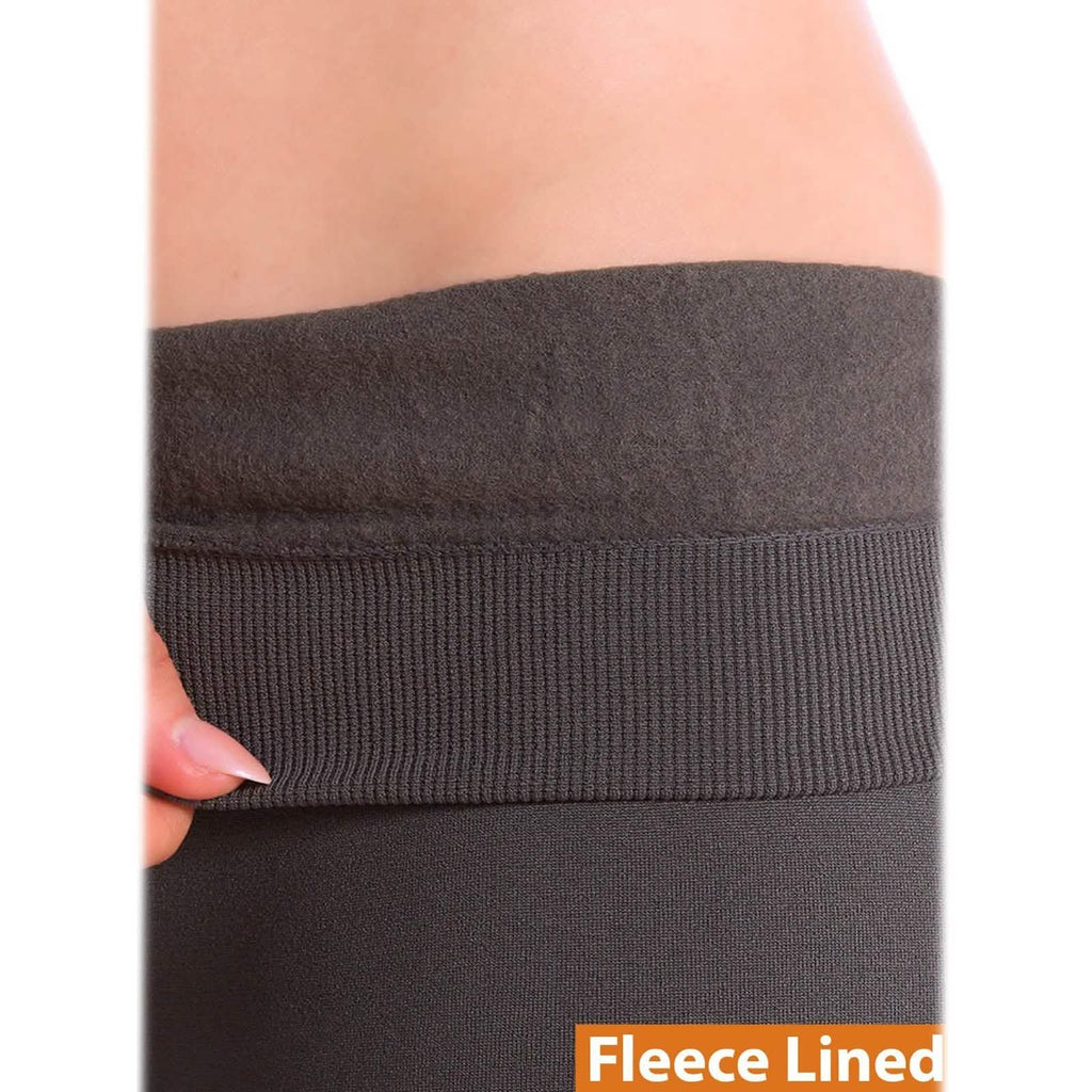 Five pairs of women's fleece-lined leggings in a 5-pack, soft and warm women's bottoms by DailySale.