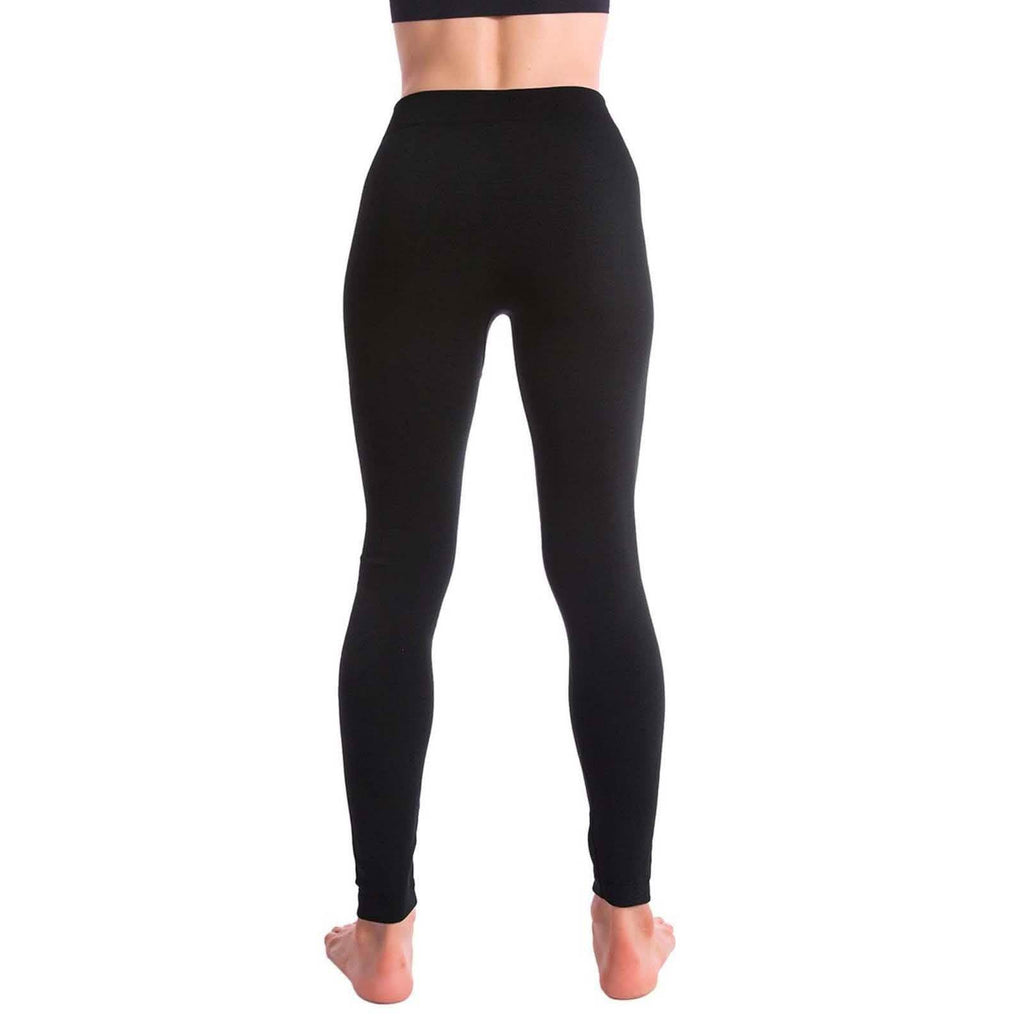 Five pairs of women's fleece-lined leggings from DailySale, showing soft, cozy fabric and elastic waistbands.