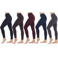 Five pairs of women's fleece-lined leggings from DailySale, cozy and warm women’s bottoms perfect for cold weather.