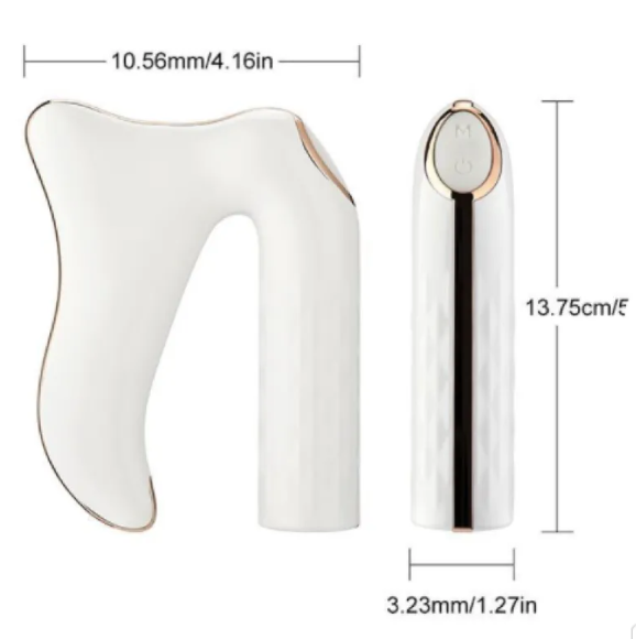 C&M Treasures Smart Relax Gua Sha Massager with smooth stone surface for facial and body massage, ergonomic design for relaxation.
