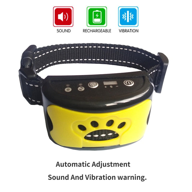C&M treasures ultrasonic anti-bark dog training collar with adjustable strap and electronic control for effective bark correction