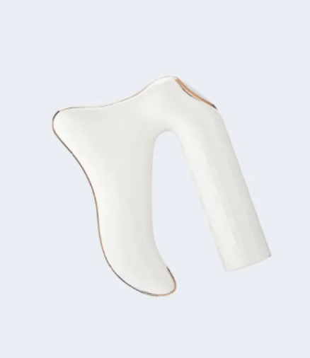 C&M Treasures Smart Relax Gua Sha Massager with smooth stone surface for facial and body massage therapy.