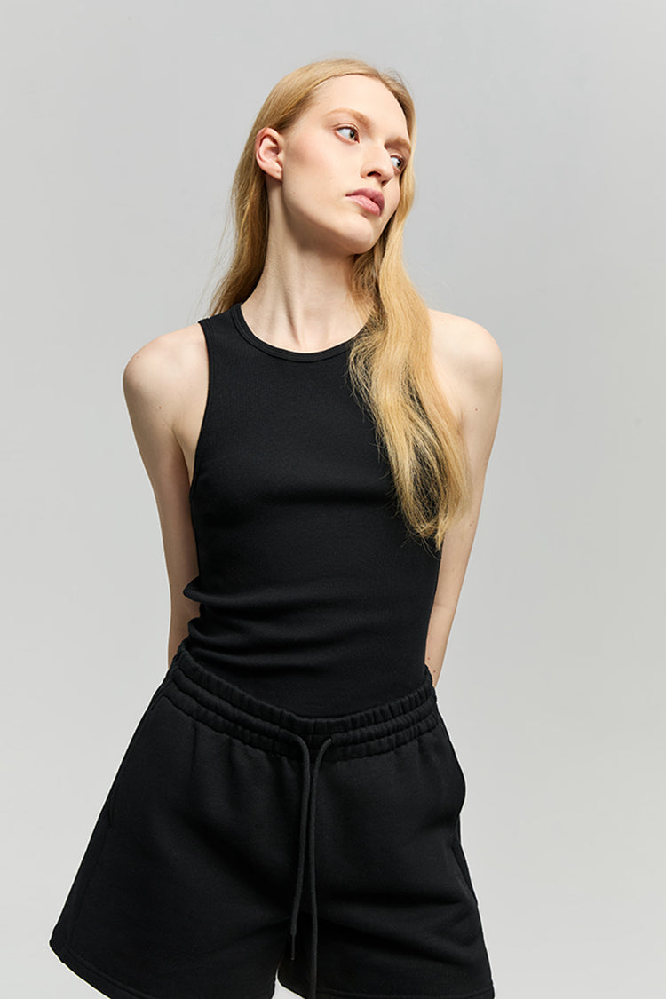 Hey Joanie Aero Tank HJ907 in soft pastel, featuring a sleeveless design and lightweight fabric, displayed on a hanger.
