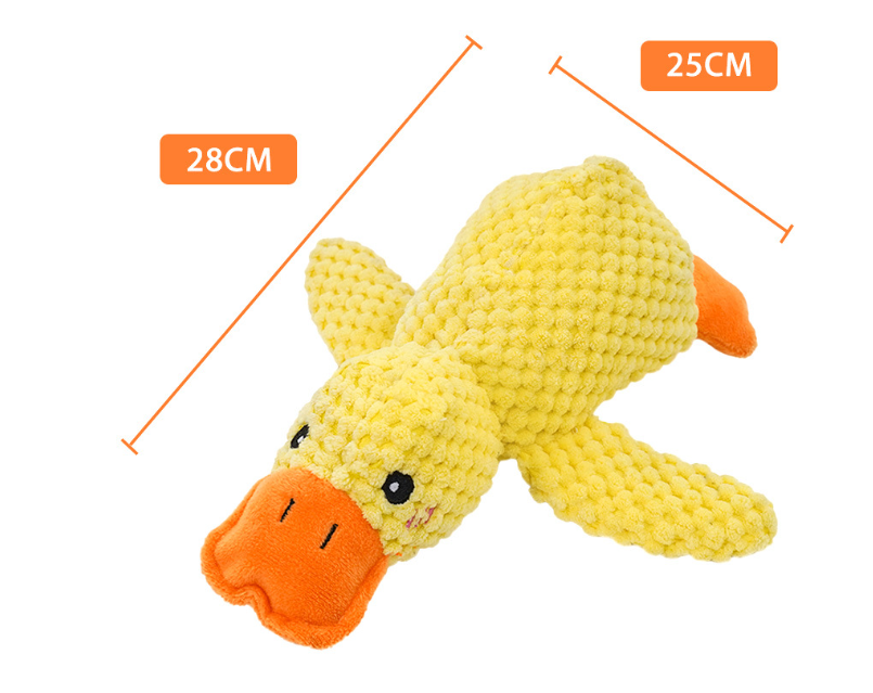 Soft yellow Calming Duck Toy from C&M Treasures with a gentle, plush design perfect for soothing comfort.
