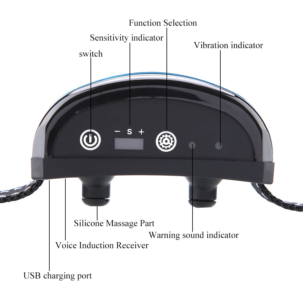 C&M treasures ultrasonic anti-bark dog training collar with adjustable strap on a white background