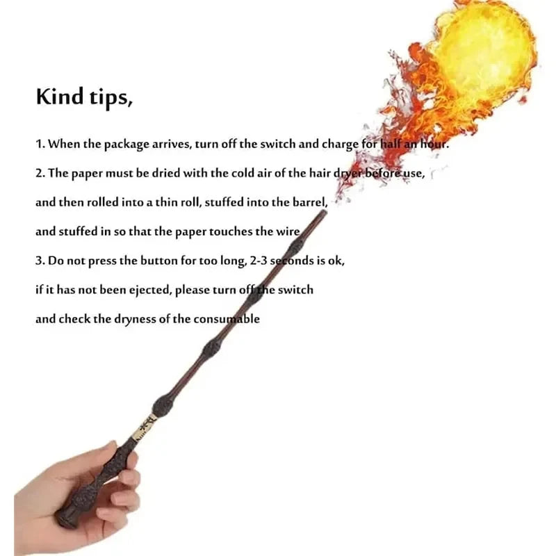 C&M treasures fire-breathing magic wand toy with glowing details and magical design, perfect for imaginative play.