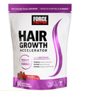 C&M Treasures Hair Growth Accelerator Chews featuring natural ingredients in a close-up of the chew supplement container.