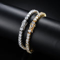 Copper tennis chain bracelet with single row of zircon stones, hip hop style, by C&M Treasures.