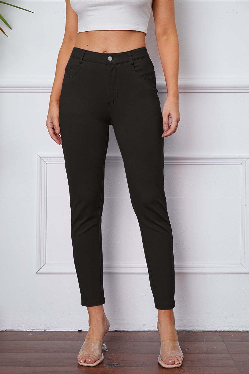 StretchyStitch Pants by Basic Bae, stylish stretchy bottoms featuring a comfortable fit and trendy design.