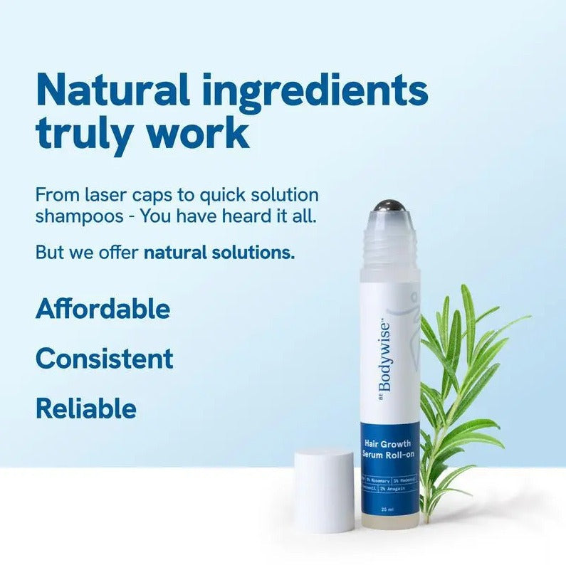 C&M Treasures Hair Ball Essence Rosemary Growth Oil bottle with rosemary plant and dropper for hair care.