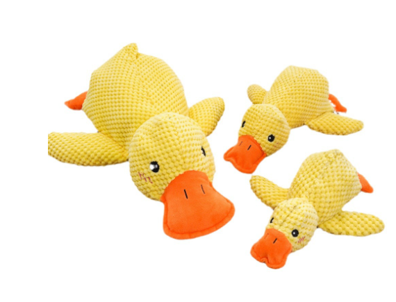 C&M Treasures calming duck toy made of soft fabric with a gentle expression, designed to soothe and entertain children.