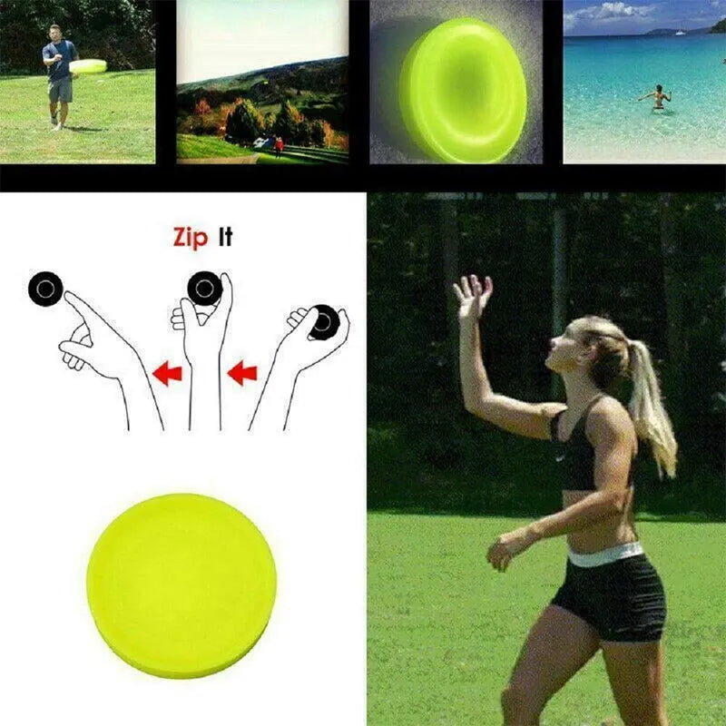 Mini flying disc catching game by C&M Treasures, featuring colorful mini discs and catching net for outdoor play.