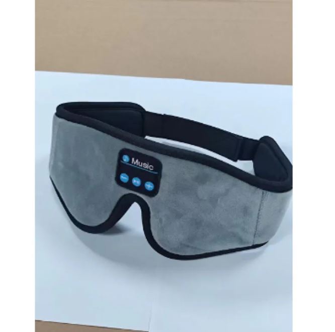 C&M Treasures 3D eye mask Bluetooth headphones with stereo sound for unlimited music and comfortable fit, shown on a person.