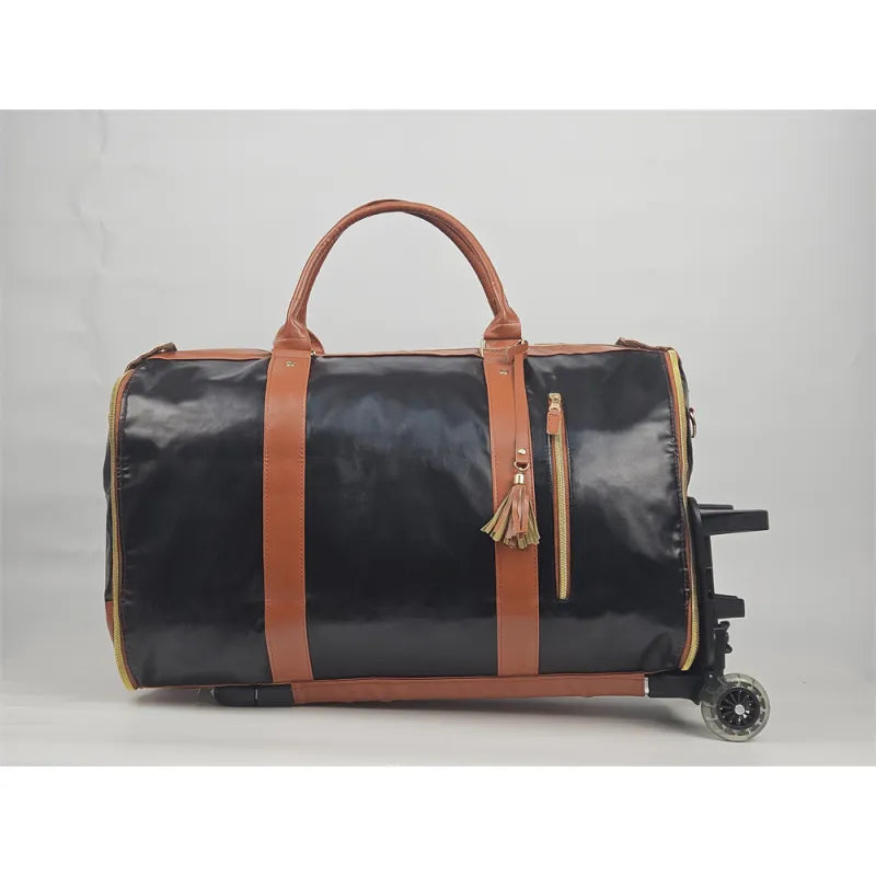 Foldable travel bag by C&M Treasures, compact design with handles, perfect for packing and on-the-go travel needs.
