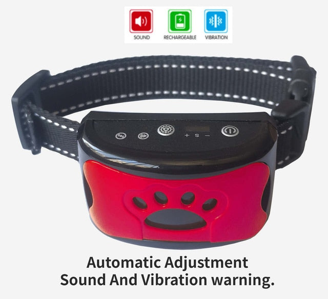 C&M Treasures ultrasonic anti-bark dog training collar with adjustable strap and electronic control for effective bark management