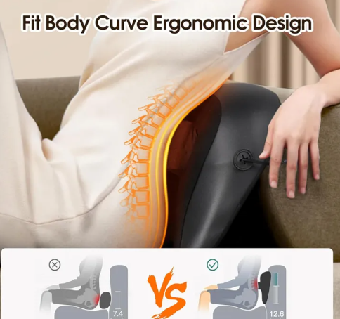 C&M Treasures neck and shoulder massage pillow providing targeted relaxation with soft cushions and ergonomic design.