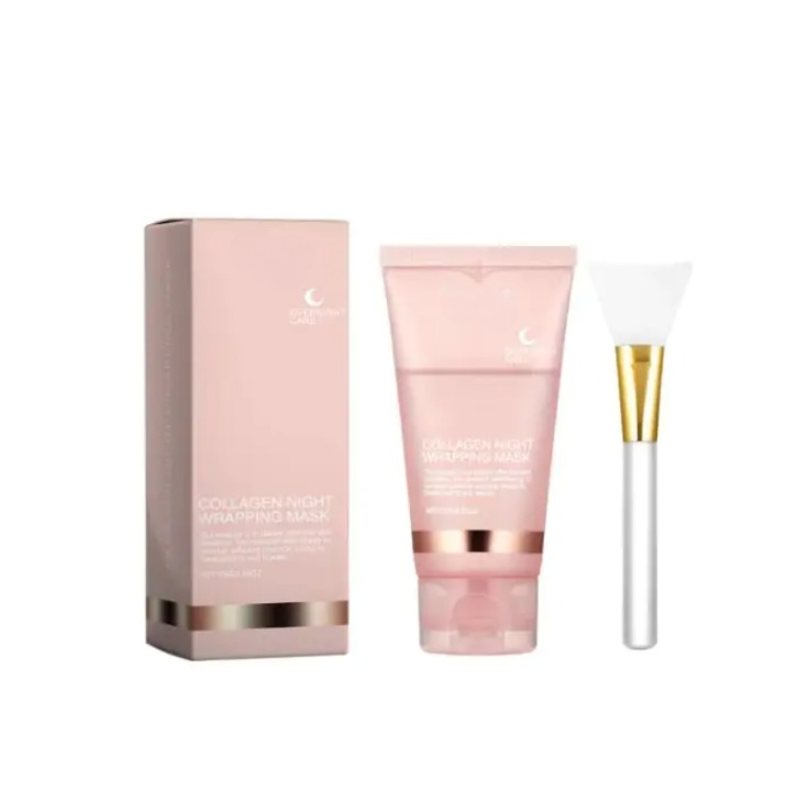 C&M Treasures Hydrating Collagen Peel-Off Mask spread on a user's face, showing a smooth, clear skincare treatment.