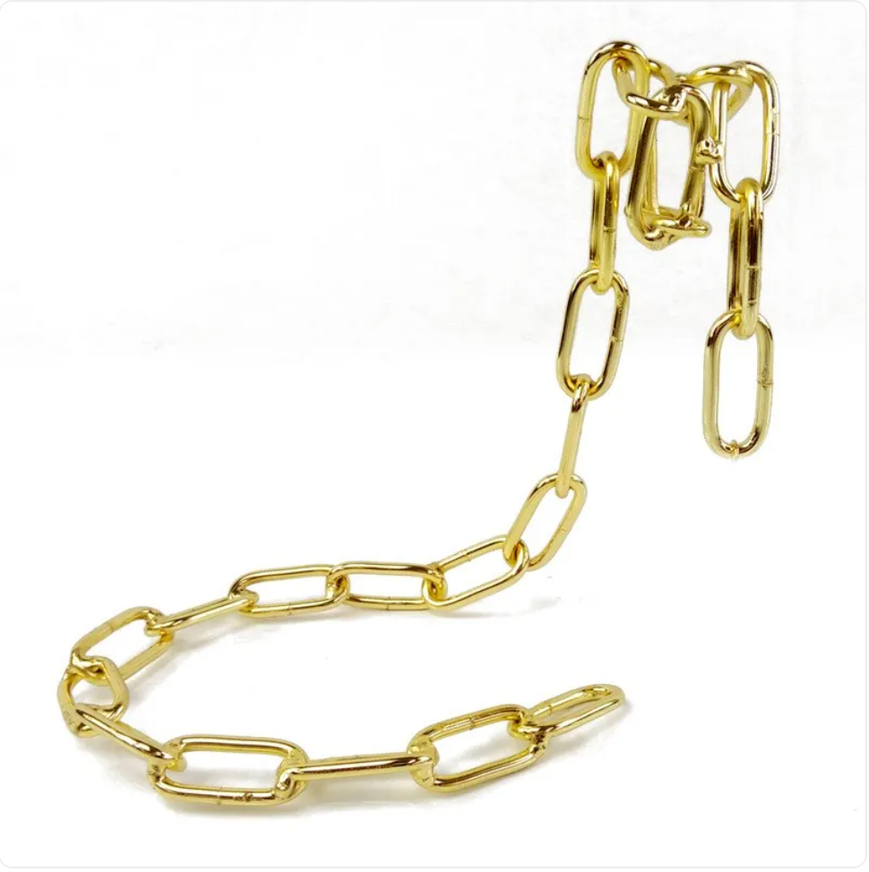 C&M Treasures metal suspension chain wine rack holder with multiple hanging slots for wine bottles and decorative design