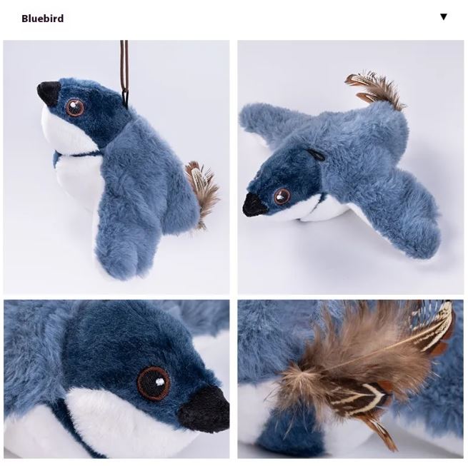 C&M Treasures flapping bird cat toy with colorful feathers and a playful design for feline entertainment.