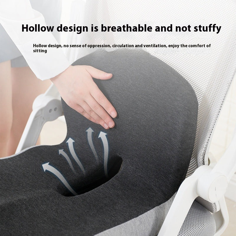 C&M treasures memory foam backrest supporting lumbar area with adjustable straps for ergonomic comfort.