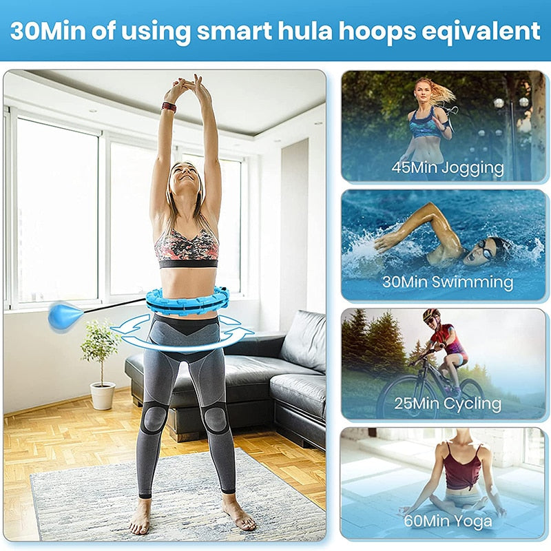 C&M treasures Smart Weighted Fit Hoop with adjustable weight, colorful design, and comfortable grip for effective exercise.