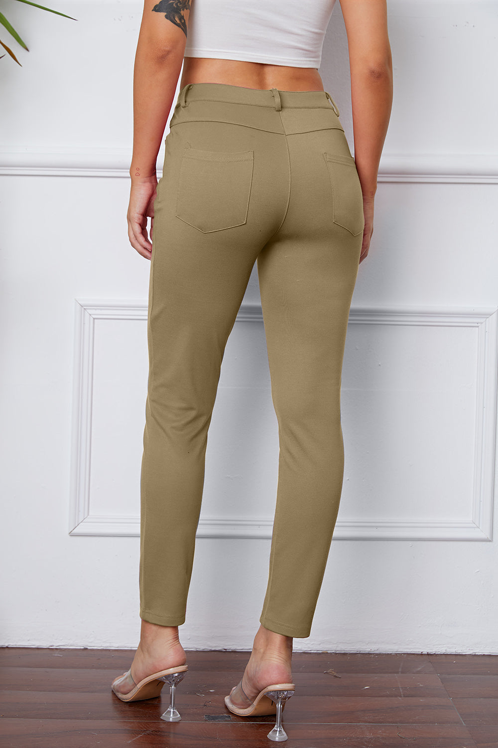 StretchyStitch Pants by Basic Bae, stylish and comfortable bottoms featuring a fitted design and stretchy fabric, shown in the image.