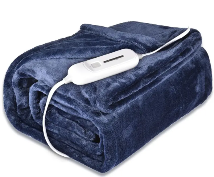 C&M treasures 3-level safety heated blanket with adjustable temperature settings, cozy and warm for cold nights.
