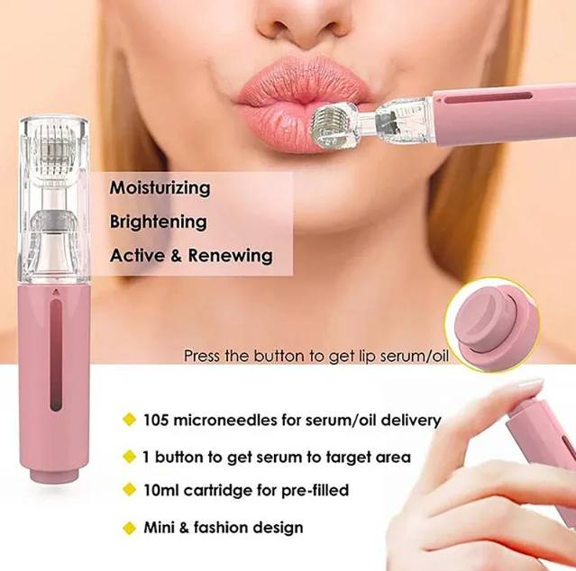 C&M Treasures 3-in-1 Lip and Beard Growth Roller with stainless steel roller ball and applicator for promoting hair growth.