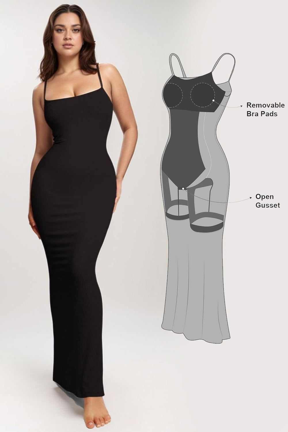 ShopBasicbae Basic Bae sleeveless maxi dress with built-in shapewear, featuring a fitted silhouette and smooth fabric.