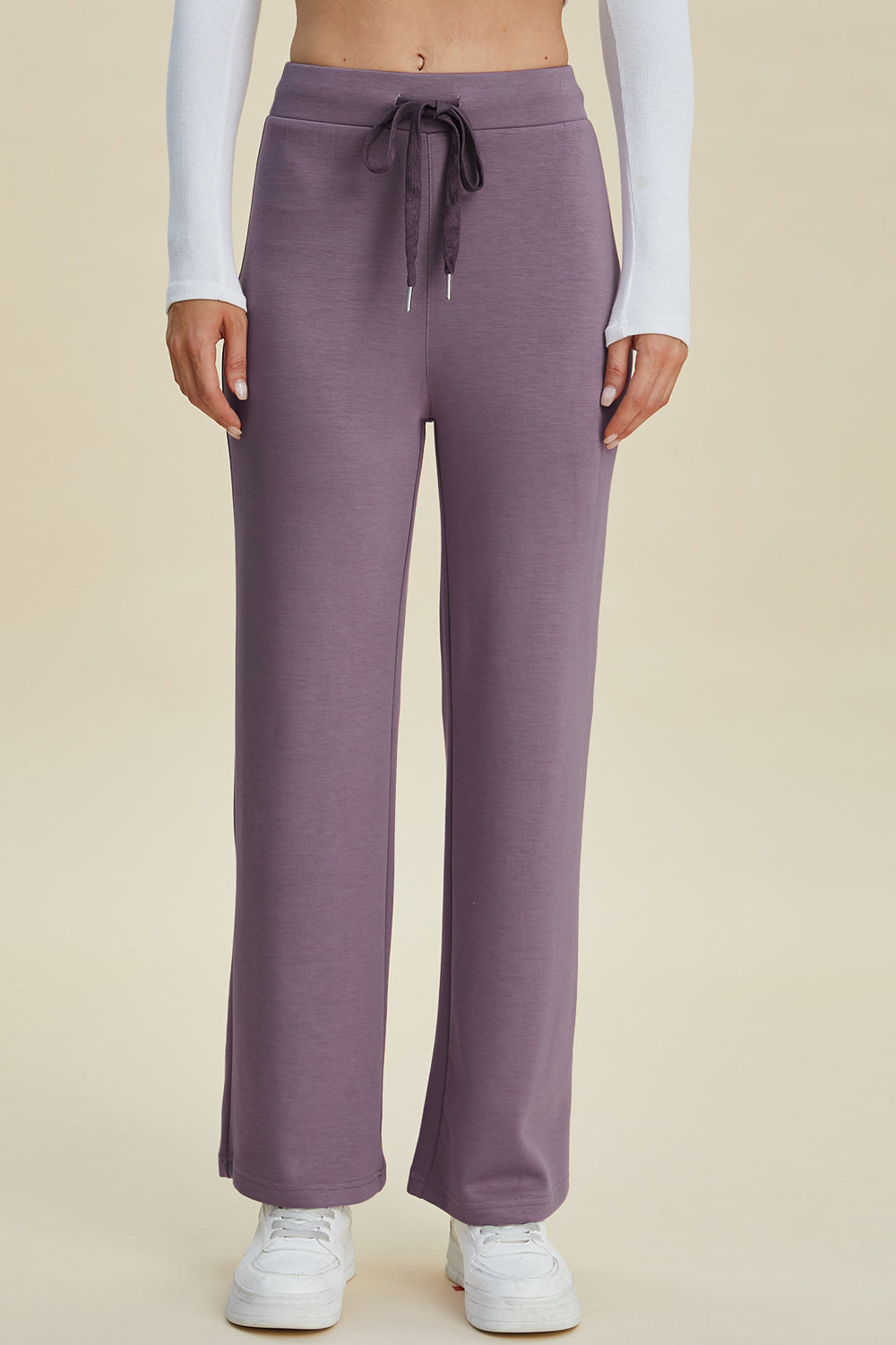 ShopBasicbae Basic Bae full-size air scuba drawstring wide-leg pants, stylish and comfortable bottoms for casual wear.