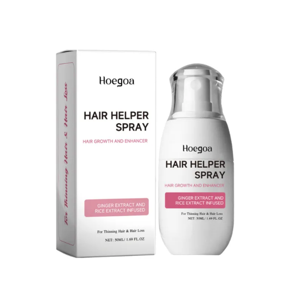 C&M Treasures hair growth spray with nourishing ingredients, showing a spray bottle designed for follicle nourishment and hair growth.