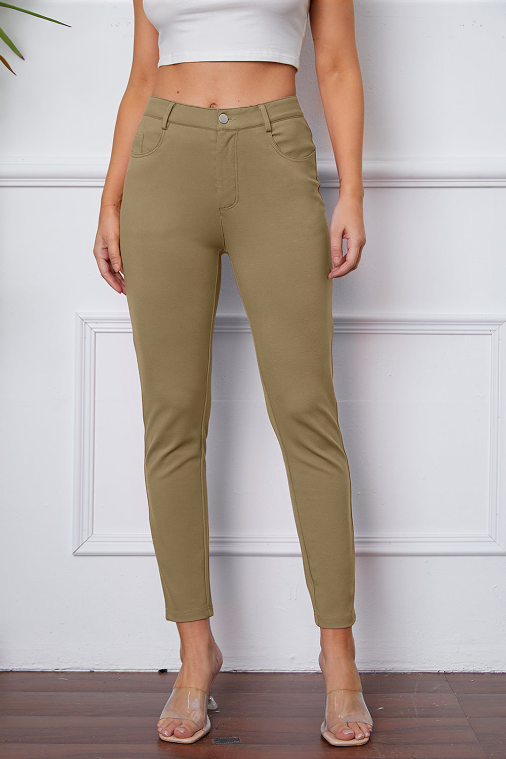 StretchyStitch Pants by Basic Bae, stylish black bottoms with a comfortable fit, featuring a stretchy fabric and modern design.