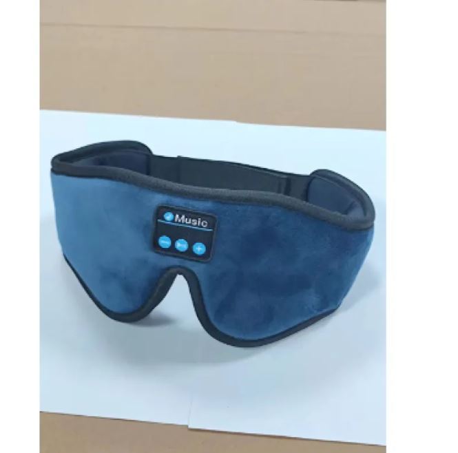 C&M Treasures 3D eye mask with Bluetooth headphones, featuring stereo sound and unlimited music playback for relaxing sleep or travel.