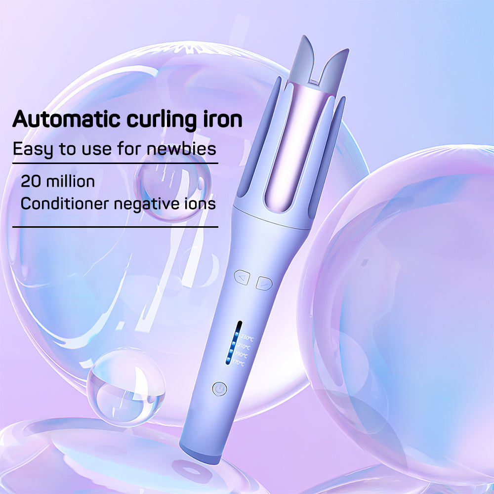C&M treasures automatic electric hair curler and waver iron with digital controls, showing the device on a white background.